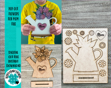 Load image into Gallery viewer, Pop Out Flowers For Mom File SVG, Mother's Day Grandma Glowforge, LuckyHeartDesignsCo