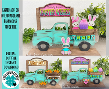 Load image into Gallery viewer, Easter Interchangeable Farmhouse Truck File SVG, Glowforge, LuckyHeartDesignsCo