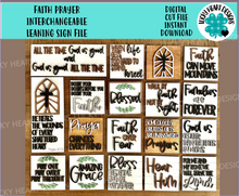 Load image into Gallery viewer, Faith Prayer interchangeable Leaning Sign File SVG, Church Religious Tiered Tray, Glowforge, LuckyHeartDesignsCo