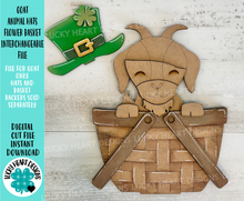 Load image into Gallery viewer, Goat Animal Hats Flower Basket Interchangeable File SVG, Farm, Christmas, Fall, Halloween, Tiered Tray, Glowforge, LuckyHeartDesignsCo