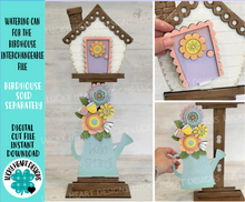 Load image into Gallery viewer, Watering Can for the Birdhouse Interchangeable File SVG, Glowforge, Spring, Flower, Seasonal, Holiday Shapes, Floral, LuckyHeartDesignsCo