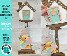 Load image into Gallery viewer, Easter Eggs for the Birdhouse Interchangeable File SVG, Spring, Bunny Carrot Seasonal, Holiday Shapes, Glowforge, Laser, LuckyHeartDesignsCo
