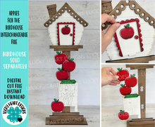 Load image into Gallery viewer, Apples for the Birdhouse Interchangeable File SVG, Glowforge, Spring, Fall, Flower, Seasonal, Holiday Shapes, Floral, LuckyHeartDesignsCo