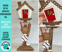 Load image into Gallery viewer, Baseball for the Birdhouse Interchangeable File SVG, Sports, Team, Glowforge Summer, Seasonal, Holiday, LuckyHeartDesignsCo