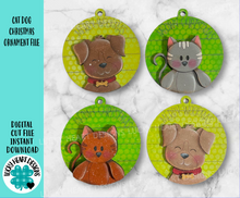 Load image into Gallery viewer, Cat Dog Christmas Ornament File SVG, Glowforge, Pet, LuckyHeartDesignsCo