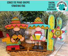 Load image into Gallery viewer, Cinco De Mayo Gnome Standing File SVG, Glowforge Tiered Tray, Fiesta, Cactus, Piñata, LuckyHeartDesignsCo