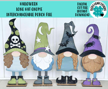 Load image into Gallery viewer, Halloween Long Hat Porch Interchangeable File SVG, ADD ON, Holiday, Seasonal, Witch Bat Skull, Fall, Glowforge, LuckyHeartDesignsCo