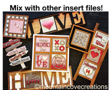 Load image into Gallery viewer, Valentine Heart Interchangeable Leaning Sign File SVG, Glowforge Tiered Tray, Love, Valentine's Day, LuckyHeartDesignsCo