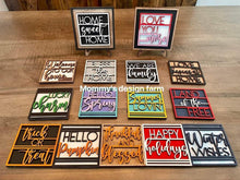 Load image into Gallery viewer, Simple Modern Interchangeable Leaning Sign File, Tiered Tray, Glowforge, LuckyHeartDesignsCo