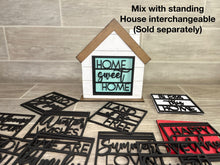Load image into Gallery viewer, Simple Modern Interchangeable Leaning Sign File, Tiered Tray, Glowforge, LuckyHeartDesignsCo