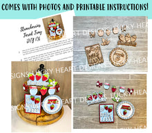 Load image into Gallery viewer, Strawberry Quick and Easy Tiered Tray File SVG, Glowforge Summer, luckyHeartDesignsCo