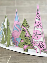 Load image into Gallery viewer, 2022 Tropical Standing Christmas Tree File SVG, Glowforge Cactus Nautical, LuckyHeartDesignsCo