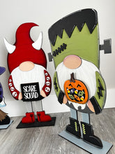 Load image into Gallery viewer, Halloween Tall Porch Interchangeable Leaning Sign Gnome File SVG, Glowforge fall , LuckyHeartDesignsCo