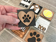 Load image into Gallery viewer, MINI Dog Interchangeable Leaning Sign File SVG, Tiered Tray Glowforge, LuckyHeartDesignsCo