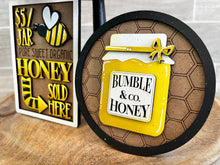 Load image into Gallery viewer, Honey Market Quick and Easy Tiered Tray File SVG, Glowforge, Bee, Lucky Heart Designs