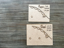 Load image into Gallery viewer, Dad Father's Day Handprint Fishing File SVG, Grandpa Gift, Glowforge, LuckyHeartDesignsCO