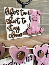 Load image into Gallery viewer, Pig Farm Quick and Easy Tiered Tray File SVG, Glowforge Tier Tray Farmhouse Decor, LuckyHeartDesignsCo