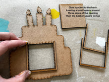 Load image into Gallery viewer, MINI Birthday Interchangeable Leaning Sign File SVG, Tiered Tray Glowforge, LuckyHeartDesignsCo