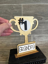 Load image into Gallery viewer, Pop Out Dad Father's Day Trophy File SVG, Grandpa Glowforge, LuckyHeartDesignsCo