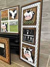 Load image into Gallery viewer, MINI Cow Interchangeable Leaning Sign File SVG, Farm Tiered Tray Glowforge, LuckyHeartDesignsCo