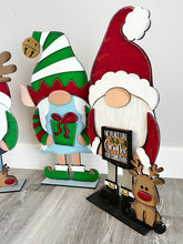 Load image into Gallery viewer, Christmas Porch Gnome Interchangeable Leaning Sign Gnome File SVG, Glowforge Pumpkin , LuckyHeartDesignsCo