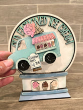 Load image into Gallery viewer, Ice Cream Snow Globe Interchangeable File SVG, Glowforge, Summer Beach Tiered Tray LuckyHeartDesignsCo