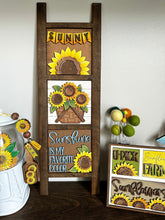 Load image into Gallery viewer, Sunflower Basket Interchangeable Leaning Sign File SVG, Fall Summer, Gnome, Farmhouse Truck, Tiered Tray Glowforge, LuckyHeartDesignsCo