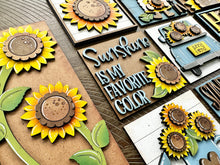 Load image into Gallery viewer, Sunflower Basket Interchangeable Leaning Sign File SVG, Fall Summer, Gnome, Farmhouse Truck, Tiered Tray Glowforge, LuckyHeartDesignsCo