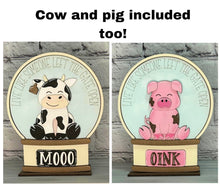 Load image into Gallery viewer, Highland Cow, Pig, Chicken, Farm Snow Globe Interchangeable File SVG, Glowforge Tiered Tray LuckyHeartDesignsCo