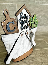 Load image into Gallery viewer, Home Family For The Flower Basket Interchangeable File SVG, Realtor Gift, Housewarming, Tiered Tray, Glowforge, LuckyHeartDesignsCo