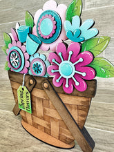 Load image into Gallery viewer, Spring Flowers For The Flower Basket Interchangeable File SVG, Floral, Tiered Tray, Glowforge, LuckyHeartDesignsCo