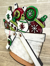 Load image into Gallery viewer, Christmas Ornament For The Flower Basket Interchangeable File SVG, Holiday, Christmas Tiered Tray, Glowforge, LuckyHeartDesignsCo