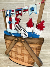 Load image into Gallery viewer, Fourth of July For The Flower Basket Interchangeable File SVG, America, USA, Summer, Tiered Tray, Glowforge, LuckyHeartDesignsCo