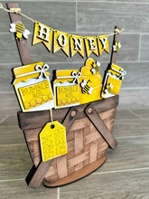 Load image into Gallery viewer, Honey For The Flower Basket Interchangeable File SVG, Bee, Summer, Tiered Tray, Glowforge, LuckyHeartDesignsCo