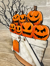 Load image into Gallery viewer, Jack-o-lanterns For The Flower Basket Interchangeable File SVG, Halloween, Pumpkins, Trick or Treat, Glowforge, LuckyHeartDesignsCo