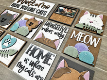 Load image into Gallery viewer, Cat Love Interchangeable Leaning Sign File SVG, Tiered Tray Glowforge, LuckyHeartDesignsCo