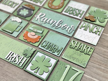Load image into Gallery viewer, MINI St.Patrick's Day Interchangeable Leaning Sign File, Glowforge Leprechaun, LuckyHeartDesignsCo