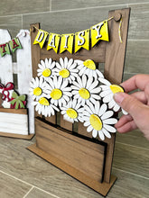 Load image into Gallery viewer, Display Sign for the Flower Basket Interchangeable File SVG, Flower, Floral, Tiered Tray, Glowforge, LuckyHeartDesignsCo