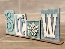 Load image into Gallery viewer, Standing Fall Snow Reversible File SVG, Tiered Tray, Pumpkin, Snowflake, Autumn, Glowforge, LuckyHeartDesignsCo