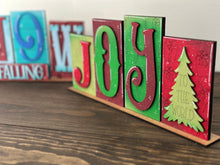 Load image into Gallery viewer, Winter Joy Noel Standing Reversible File SVG, Tiered Tray, Snow, Christmas, Glowforge, LuckyHeartDesignsCo
