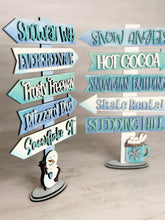 Load image into Gallery viewer, Winter Street Sign File SVG. Sledding, Hot Cocoa, Snowman Glowforge, LuckyHeartDesignsCo