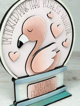 Load image into Gallery viewer, Flamingo Valentines Snow Globe Interchangeable File SVG, Glowforge, Tiered Tray LuckyHeartDesignsCo
