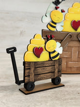 Load image into Gallery viewer, Bee Valentine For The Flower Basket Interchangeable File SVG, TINY, Floral, Honey, Bumble, Tiered Tray, Glowforge, LuckyHeartDesignsCo
