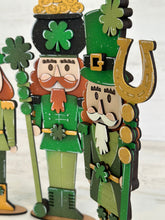 Load image into Gallery viewer, St. Patrick's Day Nutcracker Standing File SVG, Glowforge, Clover, Shamrock, Tiered Tray LuckyHeartDesignsCo
