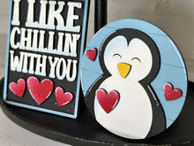 Load image into Gallery viewer, Penguin Valentines Quick and Easy Tiered Tray File SVG, Glowforge, LuckyHeartDesignsCo
