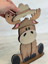 Load image into Gallery viewer, Moose Animal Hats Interchangeable MINI File SVG, Seasonal Leaning sign, Christmas, Holiday, Pet, Tiered Tray Glowforge, LuckyHeartDesignsCo