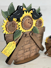 Load image into Gallery viewer, Sunflowers Crows For The Flower Basket Interchangeable File SVG, Flower, Floral, Summer, Fall Tiered Tray, Glowforge, LuckyHeartDesignsCo