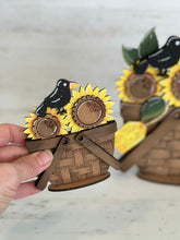 Load image into Gallery viewer, Sunflowers Crows For The Flower Basket Interchangeable File SVG, Flower, Floral, Summer, Fall Tiered Tray, Glowforge, LuckyHeartDesignsCo