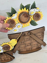Load image into Gallery viewer, Sunflowers Daisy For The Flower Basket Interchangeable File SVG, Flower, Floral, Summer, Fall Tiered Tray, Glowforge, LuckyHeartDesignsCo