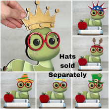 Load image into Gallery viewer, Book Worm Animal Hats Interchangeable File SVG, Seasonal Leaning sign, Christmas,Holiday, Tiered Tray Glowforge, LuckyHeartDesignsCo